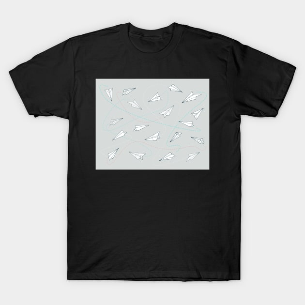 Paper planes pattern T-Shirt by bernardojbp